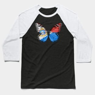 Sint Maartener Flag  Butterfly - Gift for Sint Maartener From Sint Maarten Baseball T-Shirt